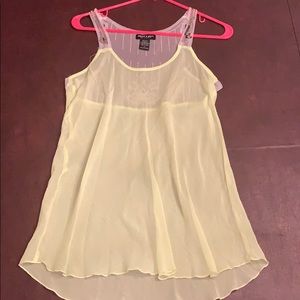 Sheer White & Lime Tank Top